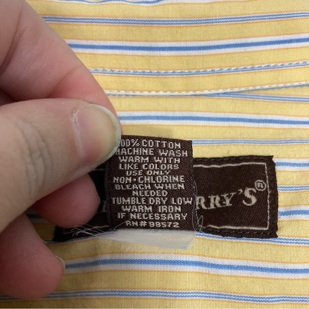 Steve & Barry’s Button Up - Yellow/Blue Stripes -… - image 6